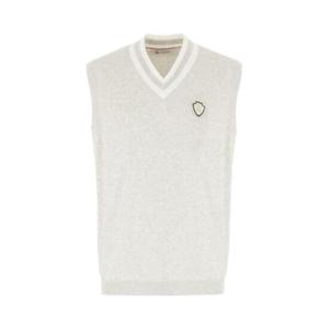 BRUNELLO CUCINELLI 로고 엠블럼 패치 코튼 니트 조끼 2126542
