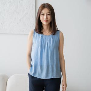 엄마옷 마담4060 컬러인견 쿨터치 이너 데일리 주름민소매-ZSL2507006-