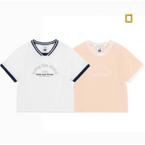 내셔널지오그래픽키즈  (K252GTS010) 여아 우븐 반팔 티셔츠
