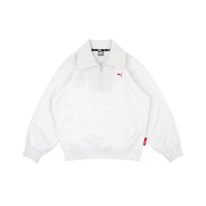 PK44MR302 푸마키즈 캣로고 기모 하프집업 맨투맨