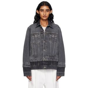 Stella McCartney 청자켓 블랙 패널 데님 재킷 252471F060000