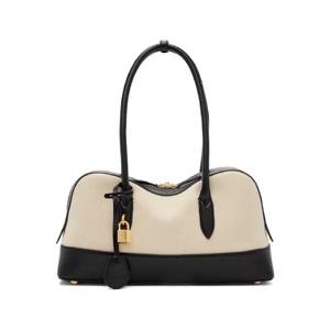 Stella McCartney 토트백 베이지   블랙 라이더 캔버스 숄더백 252471F046000