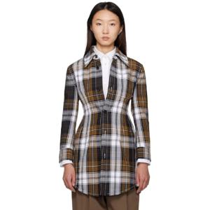 Bottega Veneta 재킷 멀티컬러 코튼 체크 코트 251798F063002