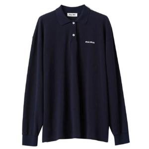 미우미우 로고 자수 피케 폴로 셔츠 MJL019SOOO14RW