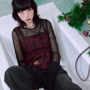 [랩]뒷밴딩 셔링 벌룬 뷔스티에 블라우스(AQ4WBA61)