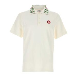 카사블랑카 화이트 피케 폴로 셔츠 MPF25JTP24301 OFFWHITE