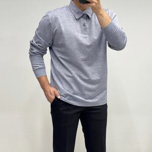 [바쏘옴므]블루 면 혼용 남성 긴팔카라티 BSX1KR05A