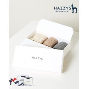 [헤지스]HISS5E223G2_여성 그레이 짜임패턴 면혼방 단목양말3종세트