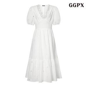 GGPX 플라워 펀칭 반팔원피스 (GPCOW003D)