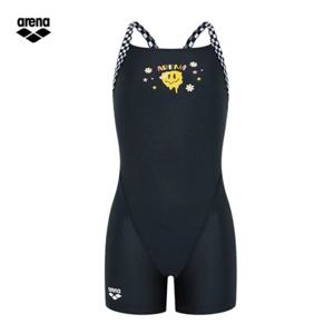 아레나 여아동 고스트빌리지 A5SG1GL04 BLK (주머니백 증정) 3부반신 수퍼플라이백 실내수영복