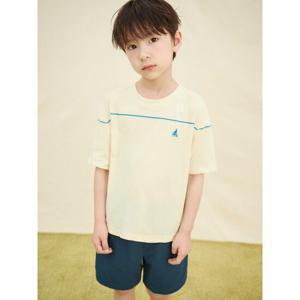 [25SS 30%][빈폴키즈] 냉감 우븐소재 배색 반팔 티셔츠 세트 레몬 (BI5442U10F)