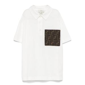주니어 펜디 폴로 셔츠 JMI4757AJ F0TU9 White