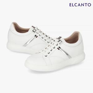 엘칸토  (LCWS78U413) 여성 소가죽 히든 키높이 실버 라인 스니커즈 3.5cm