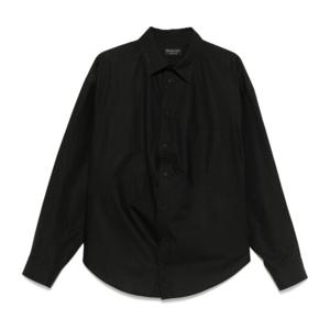 발렌시아가 포인티드 칼라 롱 슬리브 셔츠 814101 TNM601000