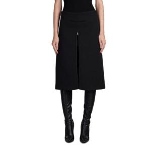 Courreges 헤리티지 크레이프 텍스처 A라인 미디 스커트 324CJU181PL0052 BLACK TP942657685