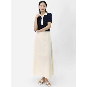 [엘케이트] 여자 스커트 여름 롱치마 트임 단추 A라인 치마 LRAP010