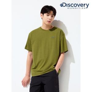 디스커버리 (DXRS7B053_OLS) 프레시벤트 오버핏 워싱 스몰로고 반팔티셔츠 DXNW