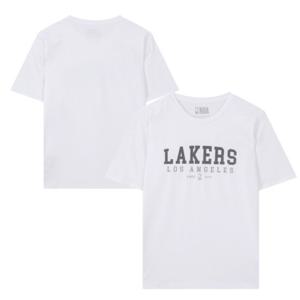 [NBA] LAL 기능성 에슬레져 레터링 반팔티 (화이트) N252TS078P