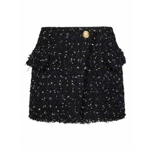 [BALMAIN] 라프리마 여성 니 Length 미디 폴카 도트 트위드 미니 스커트 EF0LA514XL06EAB 블랙 /8