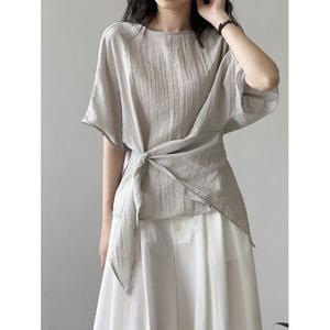 [헤레이스]고리 루즈 블라우스_YMSH25SS995