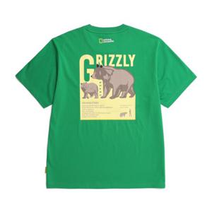 내셔널지오그래픽 N232UTS970 애니멀 이니셜 반팔 티셔츠 GREEN