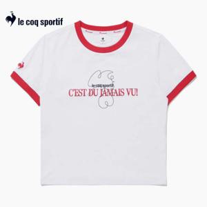 [르꼬끄]우먼스 링거 반팔티 QQ122TRS31 WHT 여성 티셔츠
