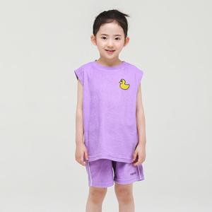 [팬콧키즈] 팝덕 테리 슬리브리스 상하복(VIOLET)_PKTIUSU08Z