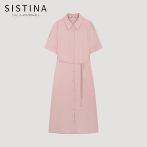 [SISTINA] 인기 벨티드 셔츠 원피스_AWWOPO21510_PI