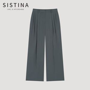 [SISTINA] 인기 핀턱 롱 와이드 팬츠_AWWSLO21150_GR