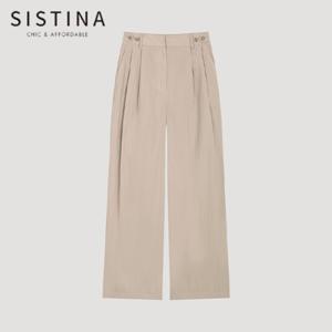 [SISTINA] 인기 사이드 버튼 스트레이트 팬츠_AWWSLO21160_BE