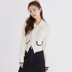 [로엠]카라 배색집업 가디건(2colors)_RMCKE23R12