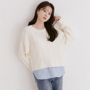 [로엠]라운드넥 셔츠매칭 스웨터(2colors)_RMKAE23RT2