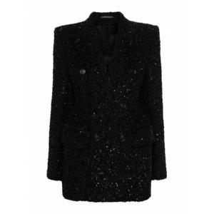 [BALENCIAGA] 여성 숏 울 블렌드 코트 768891TPQ361000 블랙 /8