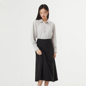 플라스틱아일랜드  (PR7WS161)  BEIGE 맞주름 플레어 스커트