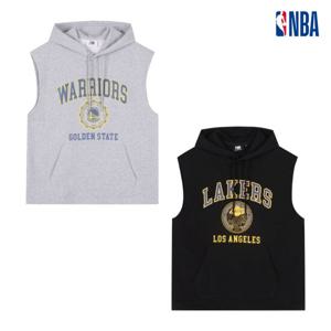 NBA N252TH050P 공용 오버핏 아치형 팀 슬리브리스 후드 STG