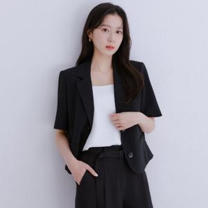 [로엠]린넨라이크 반팔 크롭자켓(3colors)_RMJKE25R15