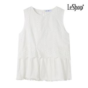 르샵  펀칭 레이스 나시 블라우스 (BP7BL003A)