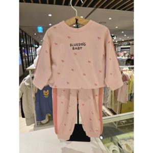 [블루독베이비] 25 FW(핑크)BI 상하세트(45A7067205)  백일 선물 조카 유아 아가옷 실내복 등원 (45A706720
