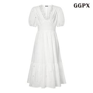 [GGPX]플라워 펀칭 반팔원피스 (GPCOW003D)