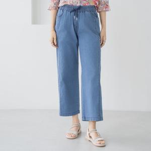 엄마옷 마담4060 로사벨절개라인데님팬츠 허리밴딩 청바지 와이드핏-ZPN2507043-