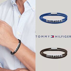 타미힐피거 TOMMY HILFIGER TX003716-200 남자 더블 브레이디드 자석 가죽 팔찌