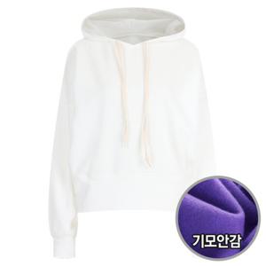 샵앤) 국산 여성 가오리핏 속기모 밴딩 후드 맨투맨 티셔츠 DAI-WSH-20242-화이트