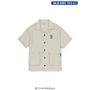 [MLB키즈US] (7AWSB0253-43CRM) 베이직 아웃도어 스티치 우븐 셔츠 아동셔츠 키즈셔츠