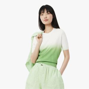 [시즌오프 30% 인하] 라코스테 공식 여성 그라데이션 반팔 스웨터 AF9281-55G QBI