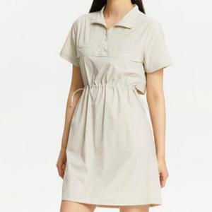 뉴발란스반팔티 LQJ NBNKE3W612-35 W FROZEN 우븐 스트레치 카라형 반팔 원피스 BEIGE