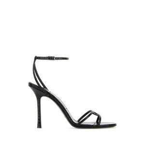 JIMMY CHOO Black leather Leo 100 sandals 1998LEO100WAP BLACK