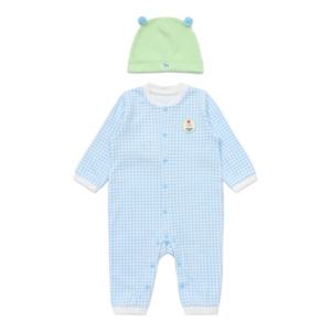 블루독베이비 10 25FW가을신상 (BL) 체크도기세트우주복 (45A70041200)