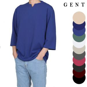 [겐트옴므]남성용 루즈핏 V넥 무지 7부 티셔츠_G11HTNC001