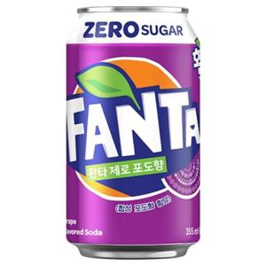 [코카콜라] 환타 제로 포도 355ml x 24캔