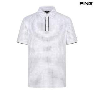 [핑골프]남성 도트 카라 반팔 티셔츠 (111D2TO311_WH)